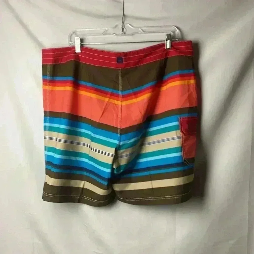 SPERRY TOP SIDER MENS SIZE‎ 38 BOARD SHORTS MULTICOLOR STRIPES DRAWSTRING…